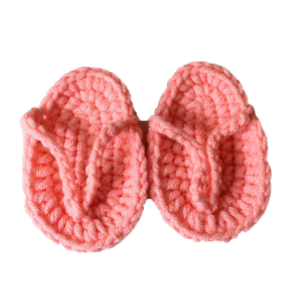 Infant Baby Cotton Slippers Baby Photography Props Newborn Fotografia Baby Photography Handmade Crochet Baby Kids Shoes Dropship