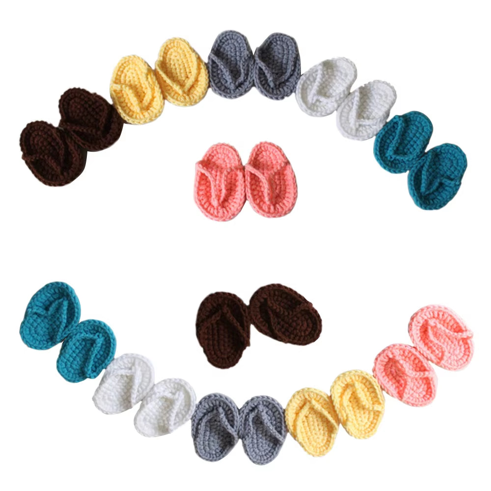 Infant Baby Cotton Slippers Baby Photography Props Newborn Fotografia Baby Photography Handmade Crochet Baby Kids Shoes Dropship